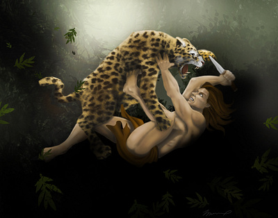 Tarzan character design concept fantasy illustration photoshop