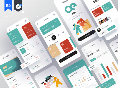 AE-Banking Mobile App anagement bank banking concept debit card finance finance app fintech management app mobile mobile banking money app online bank ui ux