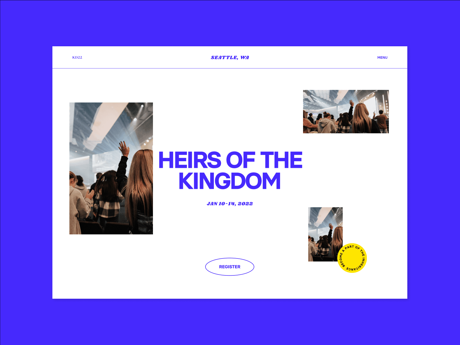 Event page landing exploration blue branding christian church concert design event exploration figma gif hero jesus landing landing page logo ui ux web web design webpage