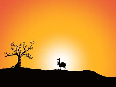 Desert Art Silhouette cartoon creative