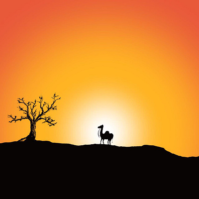 Desert Art Silhouette cartoon creative