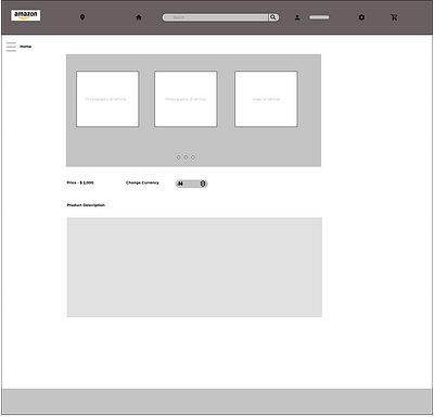 AMAZON's ONLINE CAR SELLING PRODUCT- LO-FI PAGE 1 amazon design lo fi