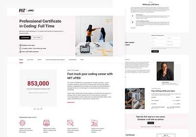 Bootcamp Program Landing Page Exploration design landing page ui ux web design