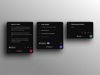 Today App - Task Card app design card card design dark mode dark ui desktop ui modal productivity project manager task task card task manager todo todo app ui webdesign