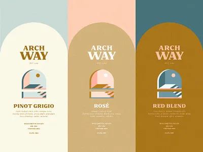 Archway Wines: Product Design abstract arch architecture architecture icon archway brand branding dune dune themed icon logo product product design wine wine brand
