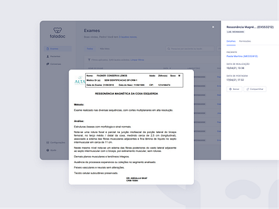 FalaDoc - Viewing Exams design doctor documents exams list medical platform ui ux view exams web