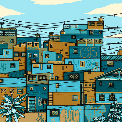 Tropical paradise 3 awesome brasil brazil brush colorful cool design doodle drawing editorial favela graphic design illustration landscape procreate rio de janeiro rj search and find summertime tropical