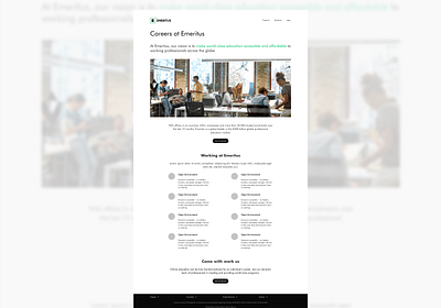 Emeritus Careers Page design landing page ui ux web design