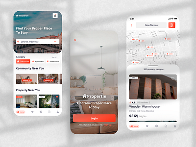 Rent Properti Mobile App android ui kit apartment clean house modern modern ui app property stylish travel