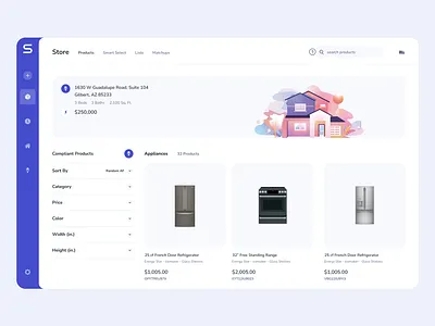 SIBI - Property Order Page 2d app app design appliance design gradient home house illustration online shopping platform product property purple shopping ui user interface ux web website