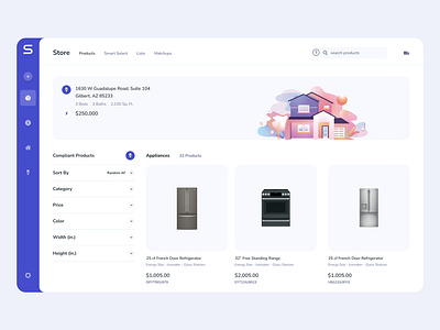 SIBI - Property Order Page 2d app app design appliance design gradient home house illustration online shopping platform product property purple shopping ui user interface ux web website