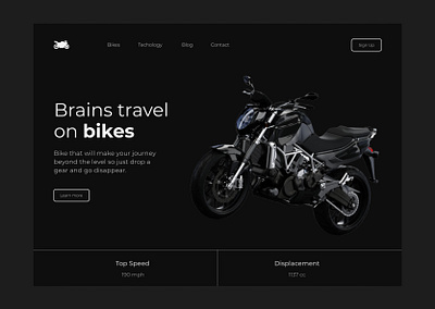 Bike Landing page 3d bike dark design minimal modern racing ui uiux unique ux web design website