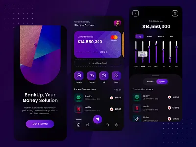 BankUp | M-Bangking Mobile Apps app bank bank app banking banking app branding finance finance app finances financial financial app fintech minimal mobile mobile app mobile app design mobile design mobile ui ui ux
