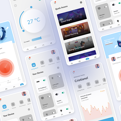 Smart Home - App app app smart home appdesign design graphic design illustration smart home smart home app smarthome ui ui design uidesign