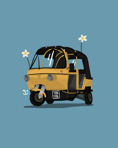 Tuk-tuk design flat graphic design illustration vector