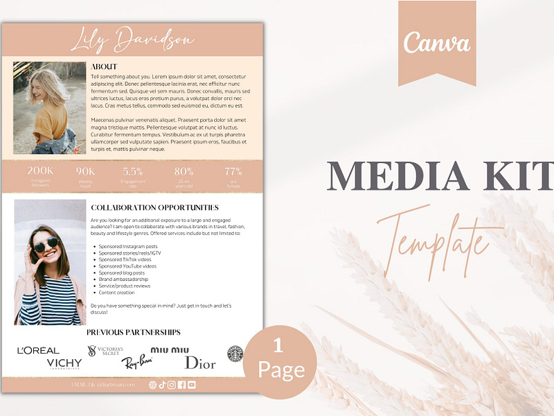 Media Kit Canva Template by Mahboubeh on Dribbble