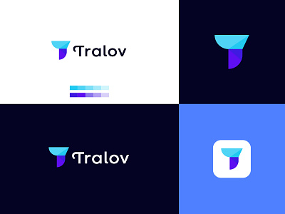 Tralov - Letter T Modern Logo - T Logo abstract logo brand identity colorful creative logo flat icon iconic logo concepts logo design minimal minimalist modern logo personal branding simple startup t logo t love travel agency visual identity
