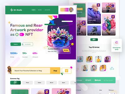 NFT Marketplace Landing Page crypto landing page cryptoart home page landing page nft landing page template nft marketplace nft marketplace website nft platform nft themes nft website template nftart nfts web website