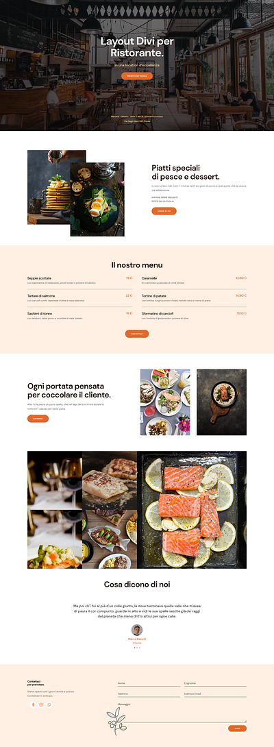 Layout Divi Ristorante branding design divi web wordpress wordpress blog wordpress design