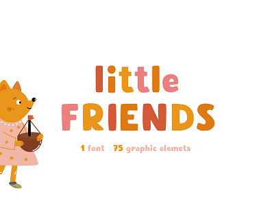 Little friends | Hand drawn font animals bold children font cute design font hand lettered font handwriting font handwritten font illustration kids font kids illustration nursery picture sweet vector