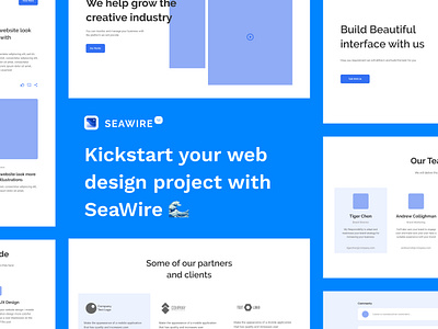 SeaWire Web Wireframe Kit 1.1 blog home page portfolio section ui design ui kit website wireframe wireframe kit