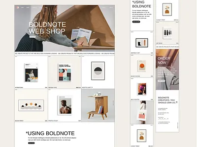 Boldnote Shop Home clean creative ecommerce minimal modern shop theme web design website white wordpress