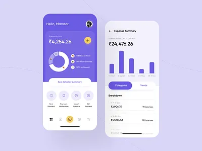 Finance Management App app budgeting clean design finance ios app minimal typography ui ux