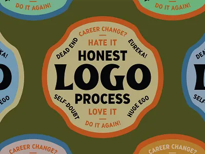 Honest Logo Process badge badges branding comedy design designer enclosure flat humour logo logos seal shield truth typography vector