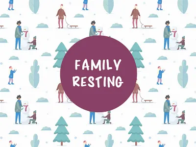 Family in winter in the park free vector seamless pattern chirstmas design familiy family free freebie graphics human pattern patterns people seamless snow snowman tree trees vector xmas сhristmas