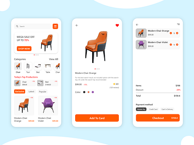 Interior Furniture ECommerce App UI