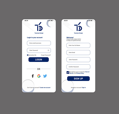 Mobile sign up and login design dailyui designers designtrends jobs mobile design ui ui design userinterface ux design uxtrends