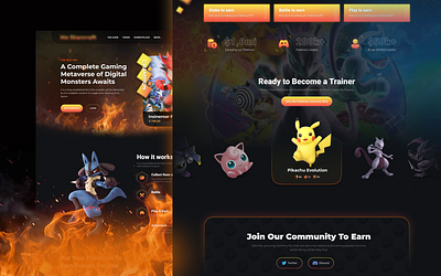 Pokemon NFT UI Design blockchain crypto design game landing nft nfts pokemon token ui website