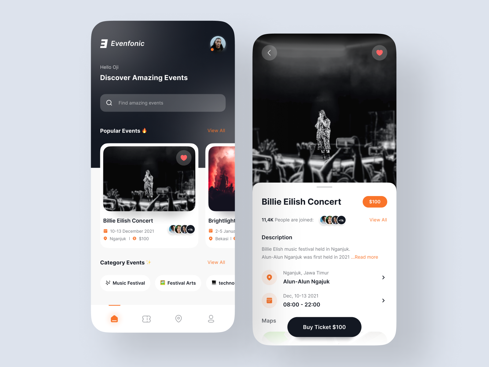 Example of Evenfonic - Event App Concept 🎭