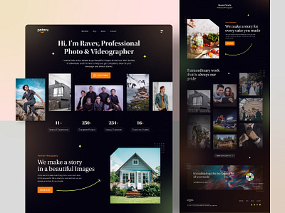 Photoru Landing Page - Photographer Portfolio camera daily ui design design homepage photo photographer website photography portfolio ui ui design uiux website