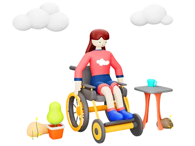 3D Illustration 3d 3dart 3dillustration blender blender3d branding design graphic design illustration product ui vector wheelchair