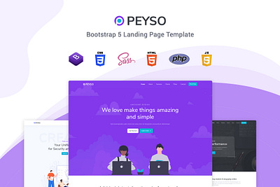 Peyso - Bootstrap 5 Landing Page Template app bootstrap branding design html illustration landing landing page multipurpose page purpose template ui ui design ux ux design web web development web maintance website