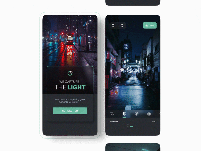 Camera App UI animation camera camera app dailyui dark mode darkui design glassmorphism minimal motion graphics motion ui ne neomorphism ui uidesign