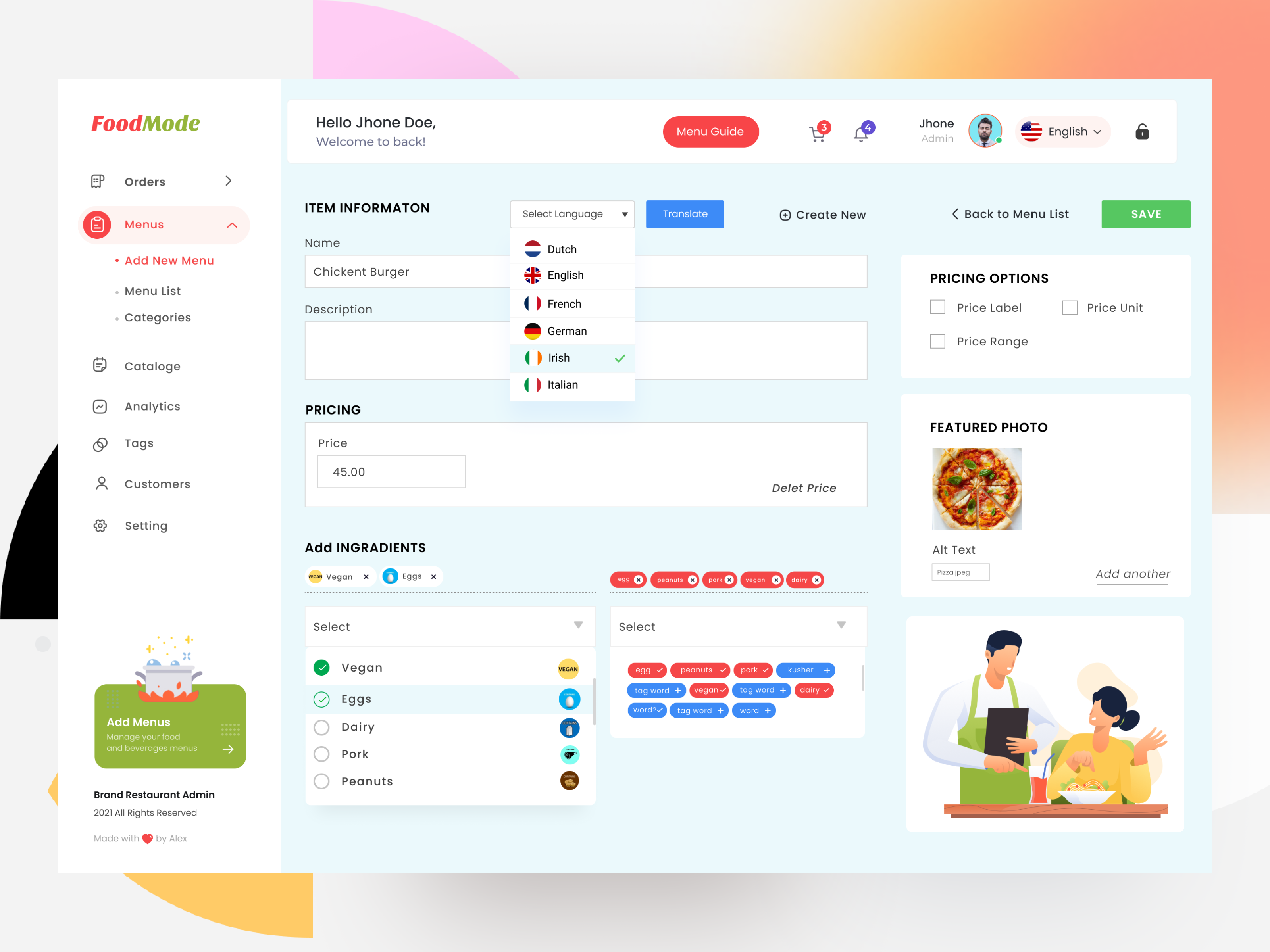 Restaurant Online Ordering System