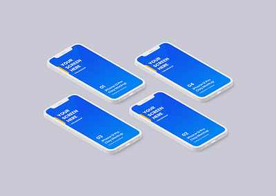 iPhone Clay Isometric Mockup abstract app clay clean device display iphone iphone 12 isometric minimal minimalist mockup phone phone mockup presentation pro realistic showcase simple smartphone