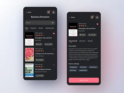 Book Store App Concept audio book book concept mobile mobile app store ui ux