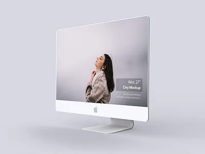 iMac Mockup 5k abstract apple clay clean device display hero imac macbook minimal minimalism minimalistic mockup pro realistic retina simple web white
