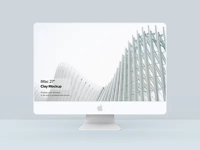 iMac Mockup 5k abstract apple clay clean device display hero imac macbook minimal minimalism minimalistic mockup pro realistic retina simple web white