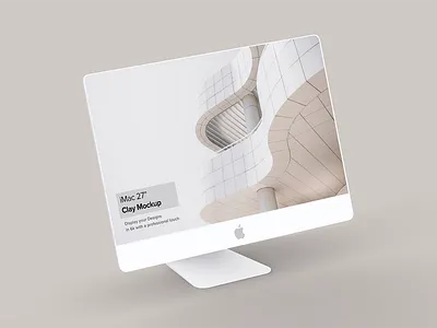 iMac Mockup 5k abstract apple clay clean device display hero imac macbook minimal minimalism minimalistic mockup pro realistic retina simple web white