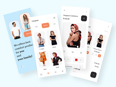 Online Shop Application app application clean clothes color palette design dress ecommerce mobile modern online popular pro shop trend trending ui uidesign uiux ux