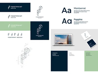 Footprint Design - Branding architecture logo branding design geometric logo logo design minimal minimalist typography vector