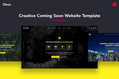 Oleos - Creative Coming Soon Website Template app coming coming soon design google slides illustration keynote landing landing page pitch deck presentation soon template ui ui design ux ux design web development web maintance website