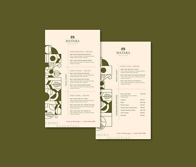 Menu Design for MATARA branding branding design design graphic design vector