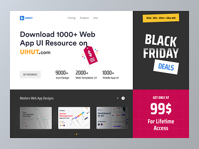 Lifetime Deal access black friday black friday deals cyber monday design header homepage landingpage lifetime access lifetime deal product seals ui website website design