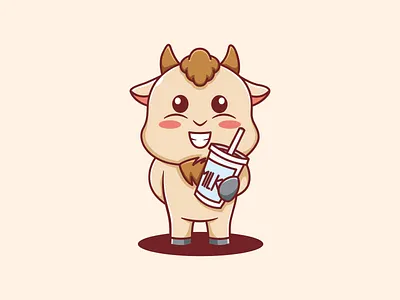 Goat Milk Cartoon Illustrations cartoon character design dribble goat ideas illustration instagram logo logoinspirations milk vector zerologicstudio