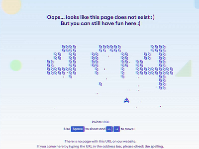 shortpoint.com 404 page (Sound On!) 404 404 page arcade arcade game intranet retro games shortpoint shortpoint.com space invaders space ship space shortpointers